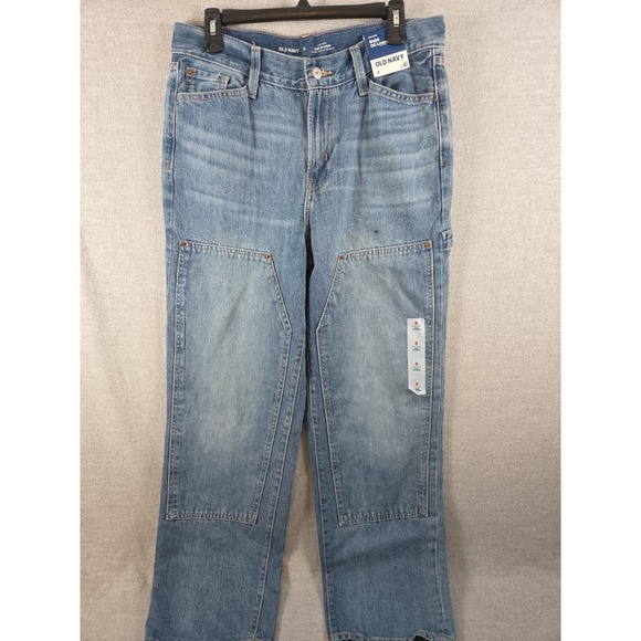 Old Navy Denim - OLD NAVY Womens 8 High Rise Rigid OG Loose Double Knee Jeans Punk Grunge NEW